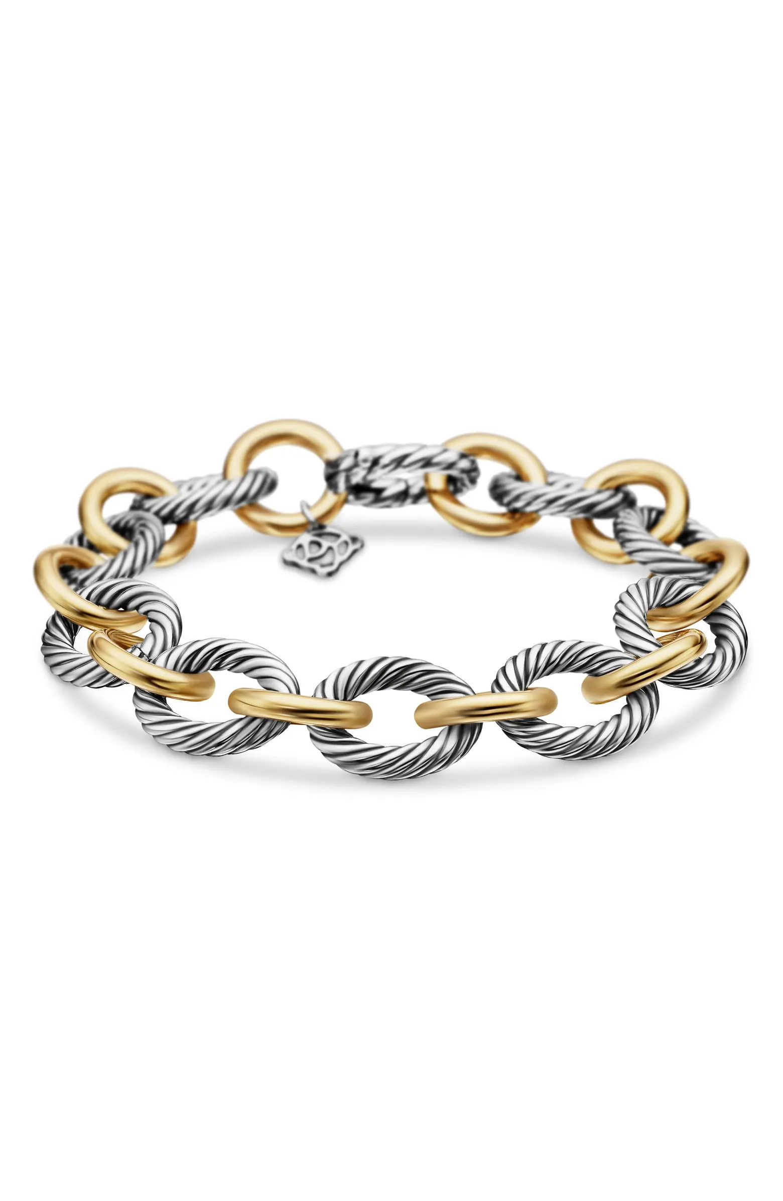 Oval Link Chain Bracelet in Sterling Silver with 18K Gold, 12mm | Nordstrom
