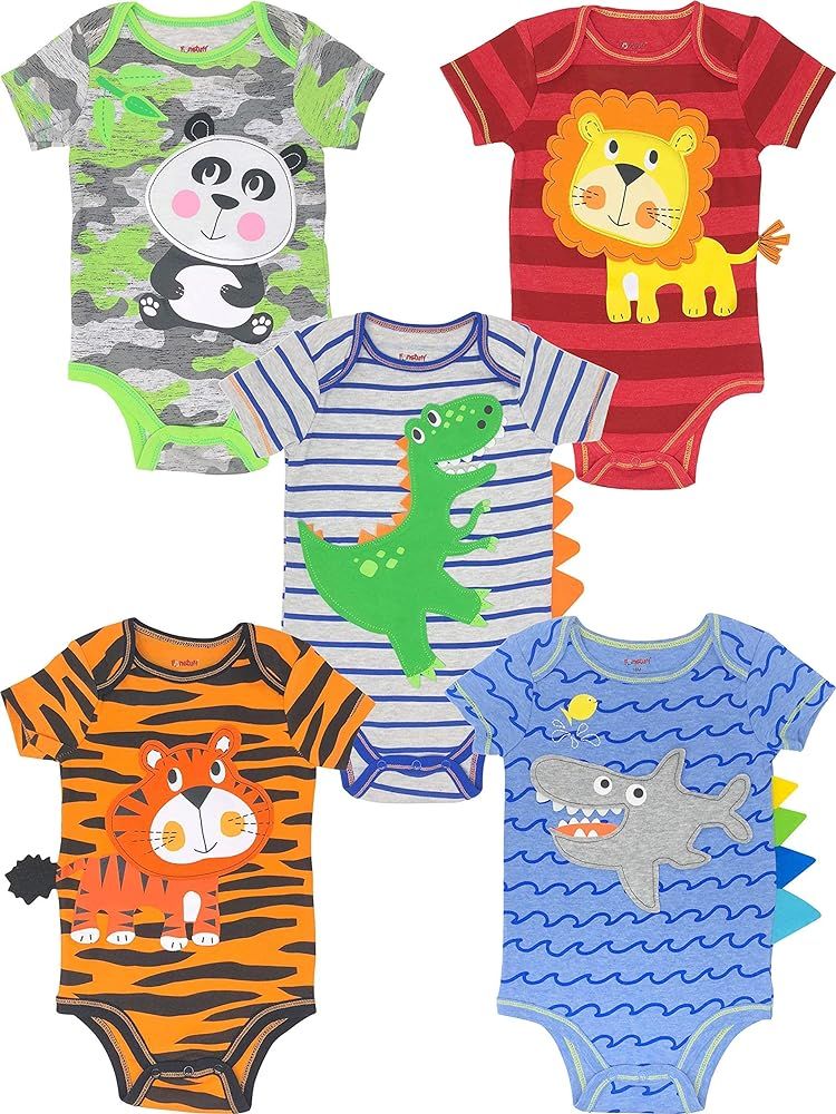 Funstuff Baby Boys Costume 5 Pack Short Sleeve Bodysuit Sports-Animal-Job Theme | Amazon (US)