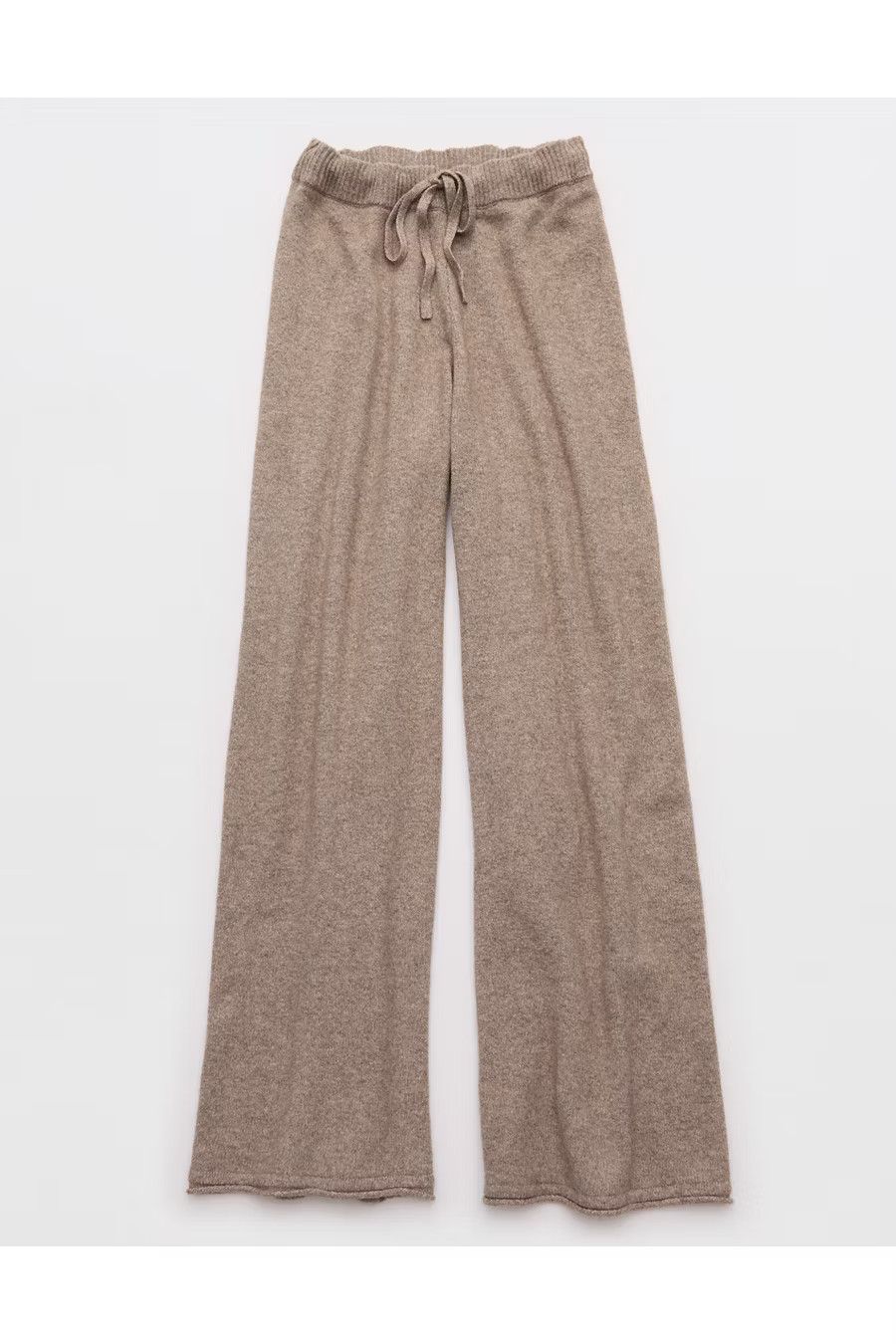 Aerie Sunday Soft Plush Wide Leg Pant Women's Heathered Taupe S | Aerie