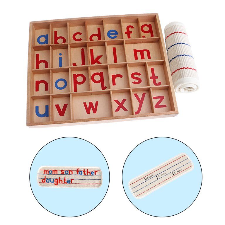 Montessori Wood Moveable Alphabet Language with Box Preschool Kindergarten Toys with small mat | Walmart (US)