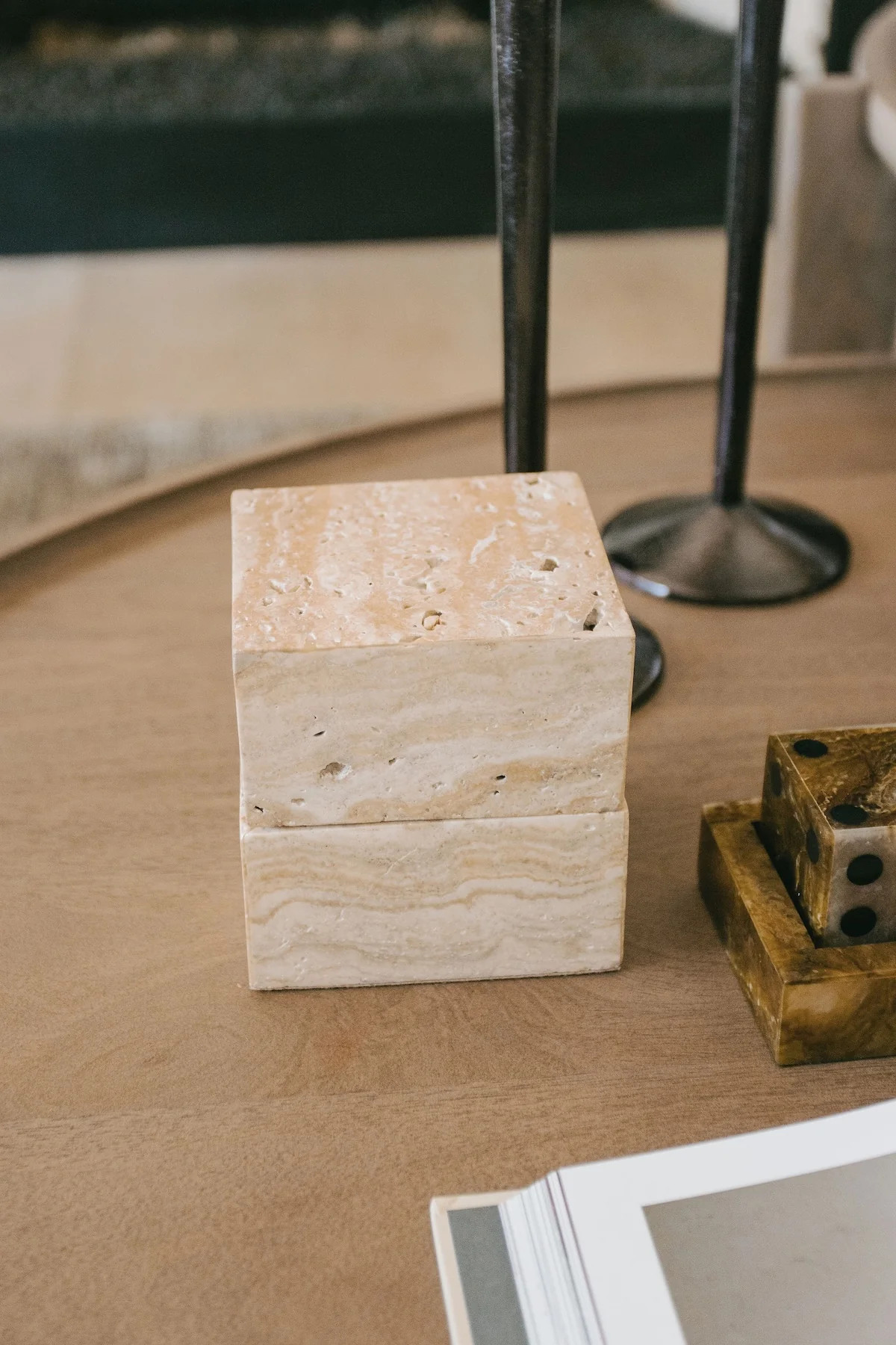 Travertine Square Storage Box | THELIFESTYLEDCO