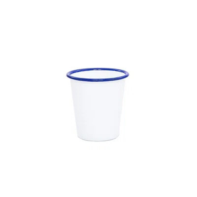 Crow Canyon Enamelware Vintage 14 oz Tumblers, Blue Rim | Perigold