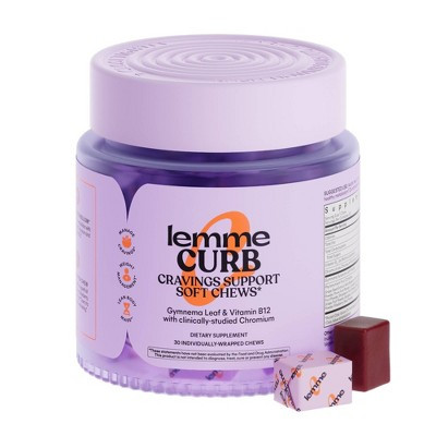 Lemme Curb Soft Chews - Craving Support, Chromax, Gymnema Leaf & Vitamin B12 - 1 Chew Daily - Mixed Fruit Flavored - 30ct | Target