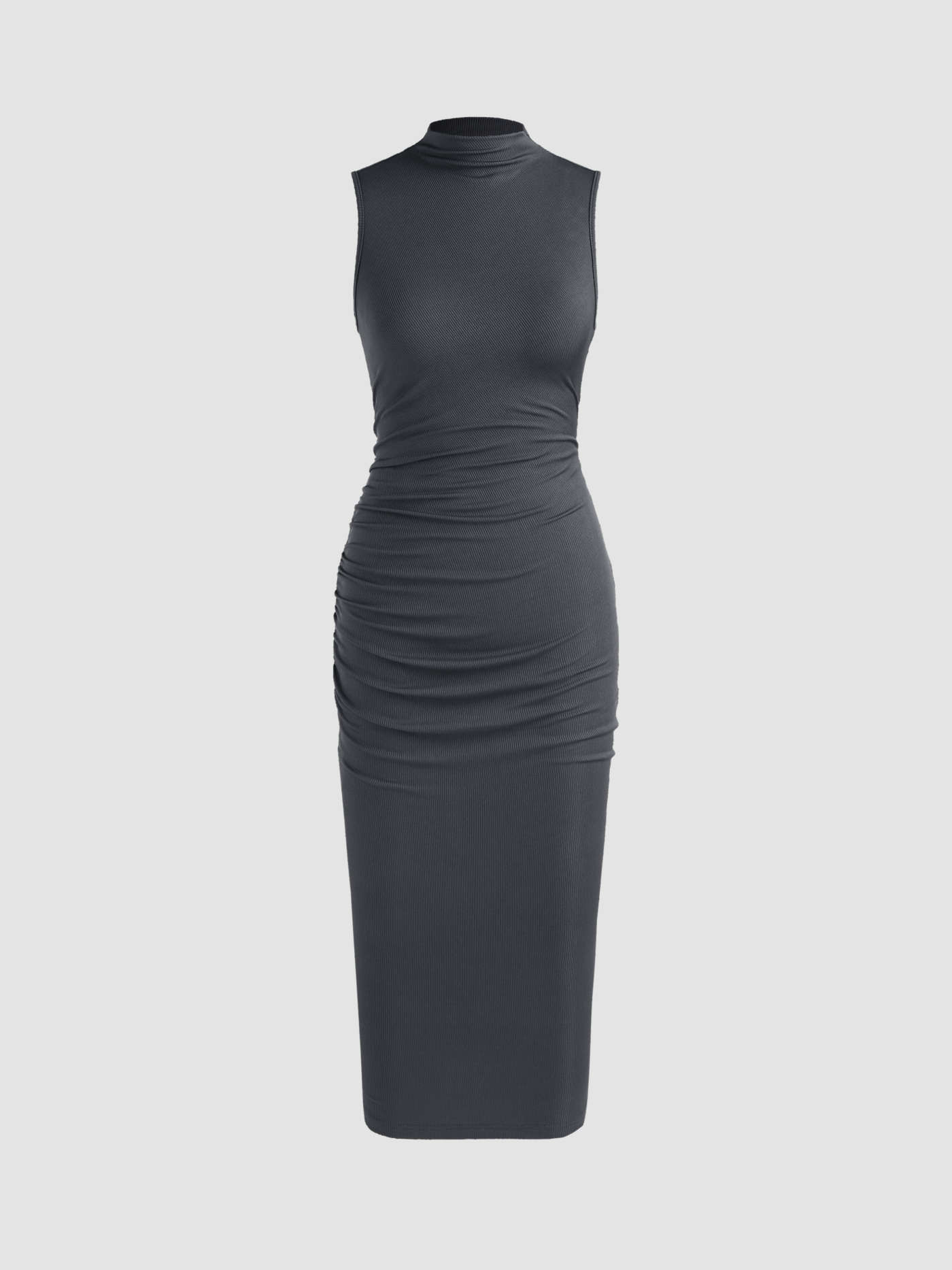 High Neck Ruched Midi Dress | Cider