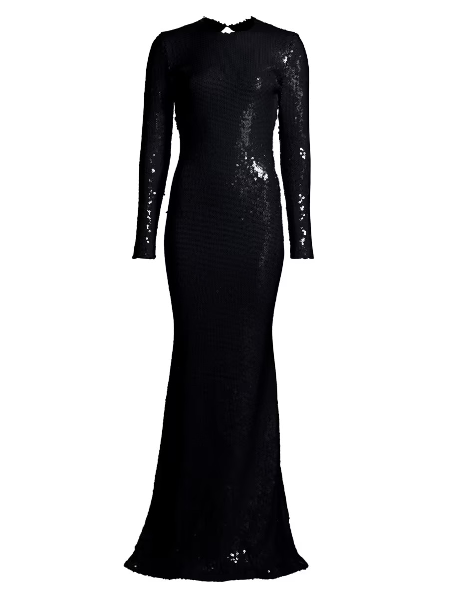 Sequin Open-Back Trumpet Gown | Saks Fifth Avenue