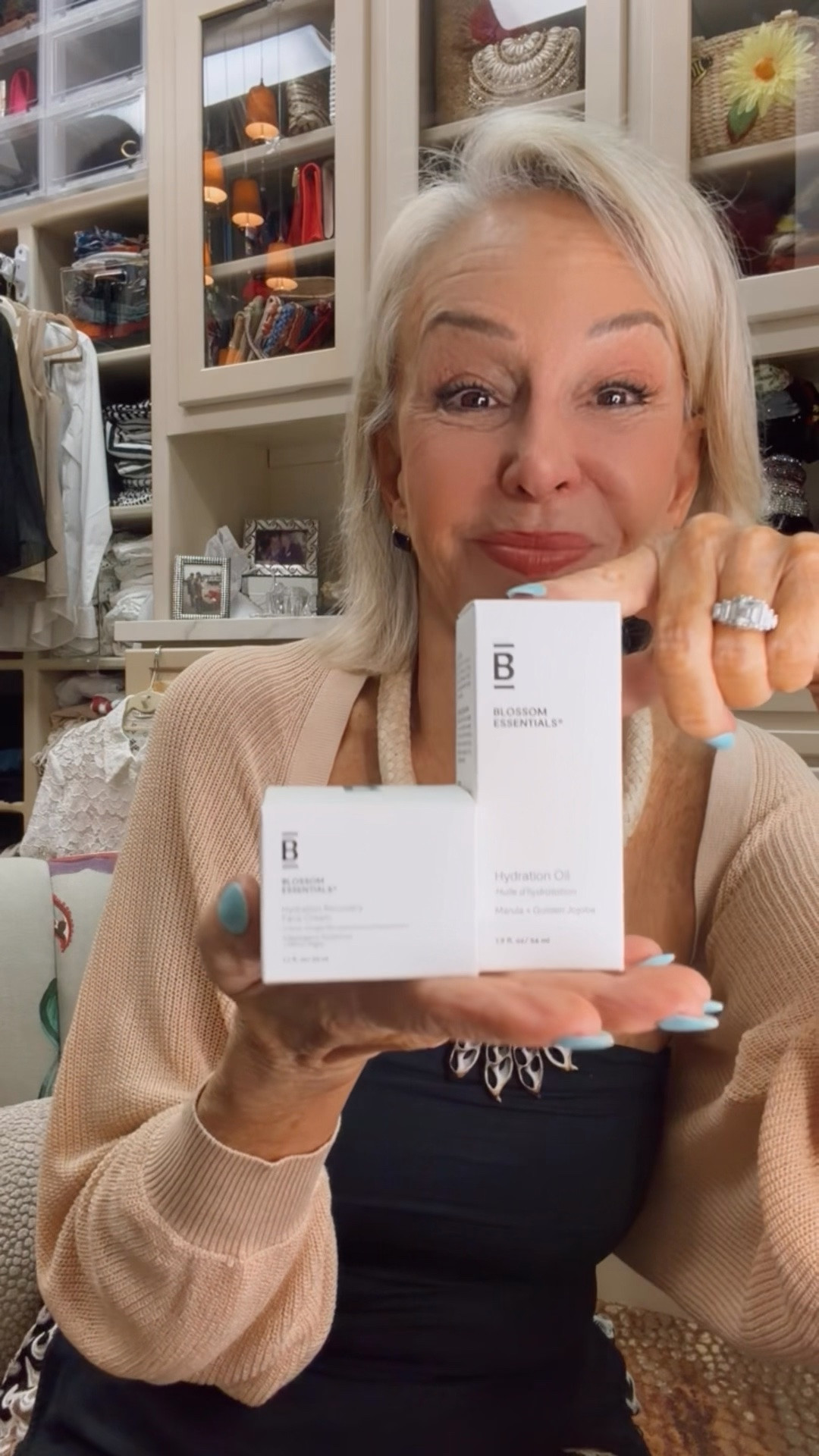Blossom Essentials. 
Hydration Recovery Face Cream 
A creamy, ceramide-rich moisturizer clinically shown to increase skin hydration by 22% in 4 weeks. Powered by chlorella, tremella mushroom, tamanu, and hibiscus, it comforts dry, tired skin while brightening, firming, and strengthening the moisture barrier.
THIS ONE IS AWESOME! A silky, antioxidant-rich face and body oil with squalane, rosehip, and marula seed oil. Clinically tested for skin sensitivity, it absorbs quickly to hydrate dry skin, smooth texture, and support the skin barrier for soft, radiant, never-greasy results. Doubles as a hair oil.

#LTKOver40 #LTKselfcare #LTKBeauty