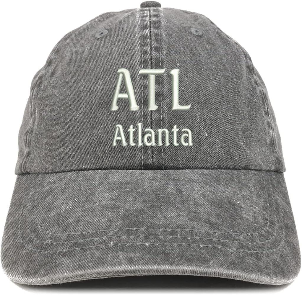 Trendy Apparel Shop ATL Atlanta Embroidered Pigment Dyed Washed Baseball Cap | Amazon (US)