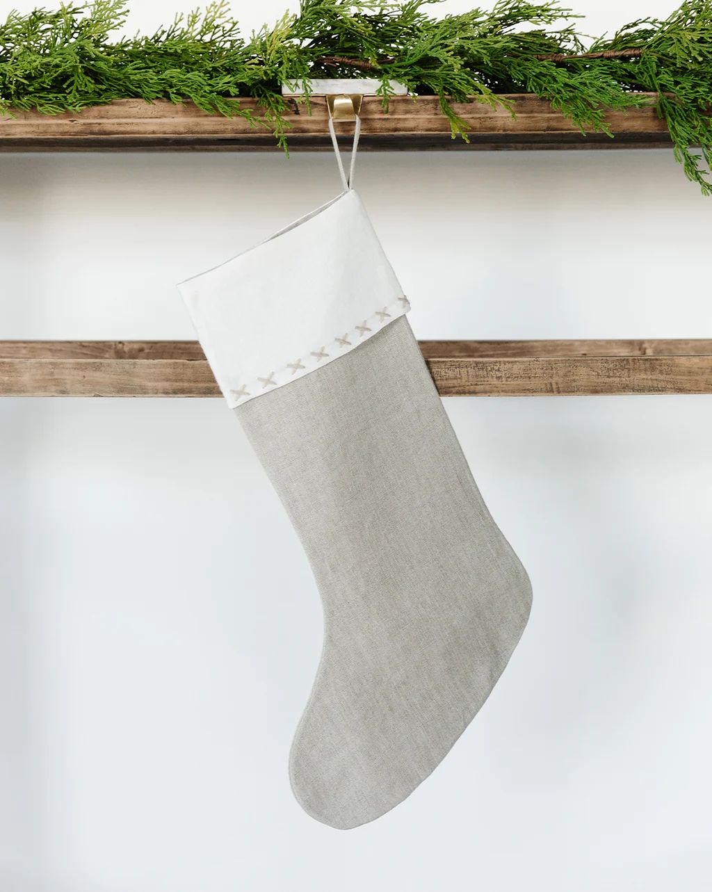 Stitch Trim Linen Stocking | McGee & Co.
