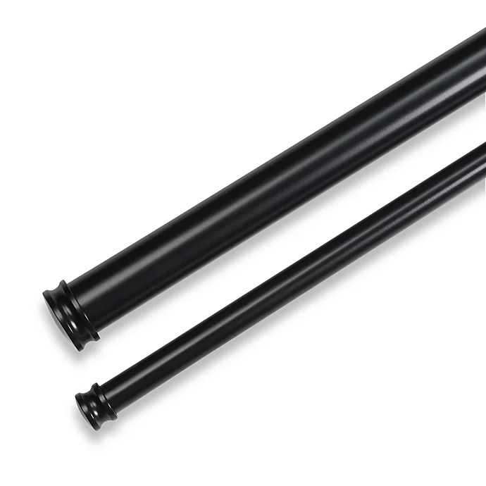 Cambria® Premier Complete Adjustable Double Curtain Rod in Satin Black | Bed Bath & Beyond