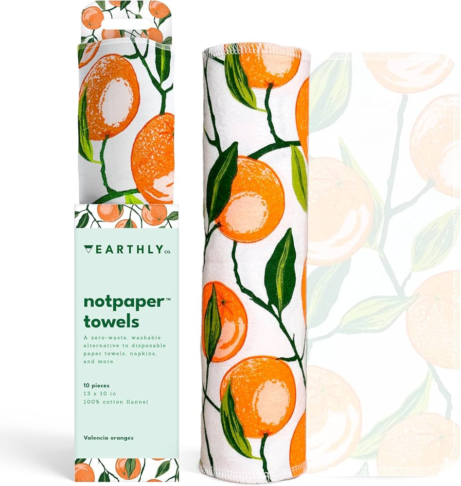 Reusable Paper Towels - 10 Pack - Roll of Washable Cotton Cloth Paper Towels - Paperless Reusable... | Amazon (US)