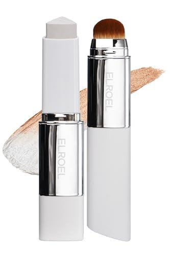 ELROEL Blanc Cover Cream Stick V White - Korean Color-Changing Foundation Stick with Volufiline - Medium to Full Coverage Dewy Finish Base Makeup - Dual-Ended with Detachable Brush (203 Medium) | Amazon (US)
