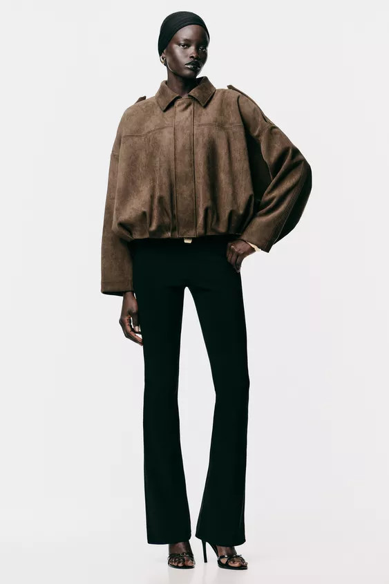 SUEDE EFFECT BOMBER JACKET | Zara UK