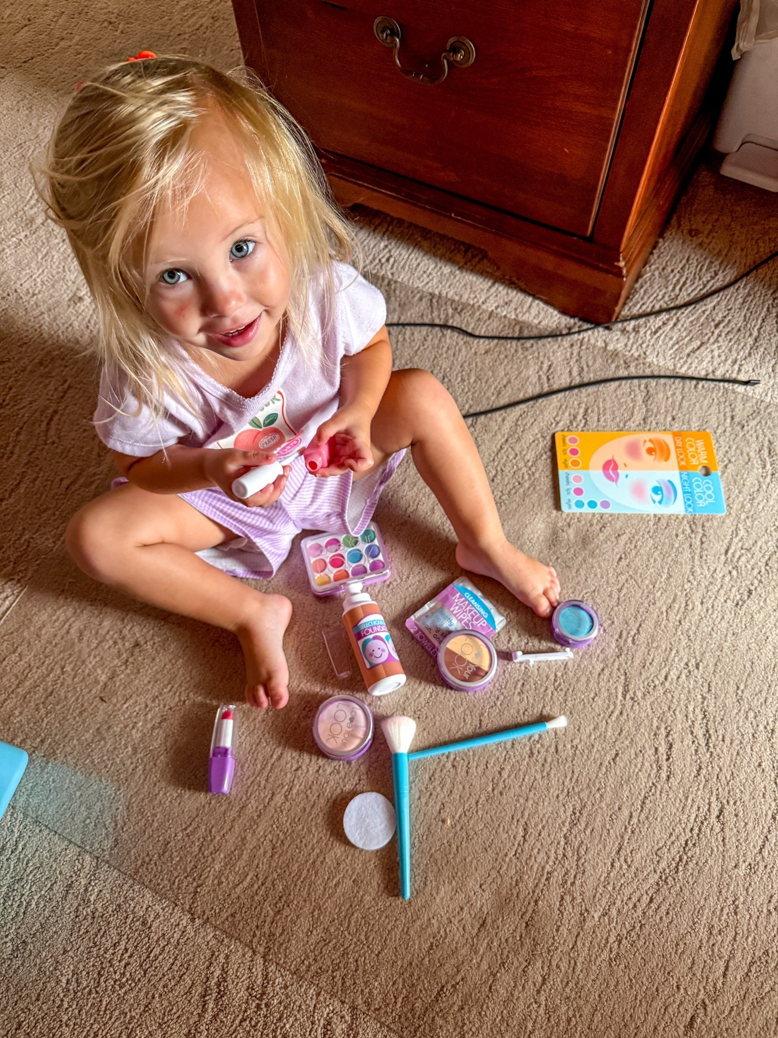 She loves her pretend makeup kit. Already such a girly girl.

#LTKselfcare #LTKKids