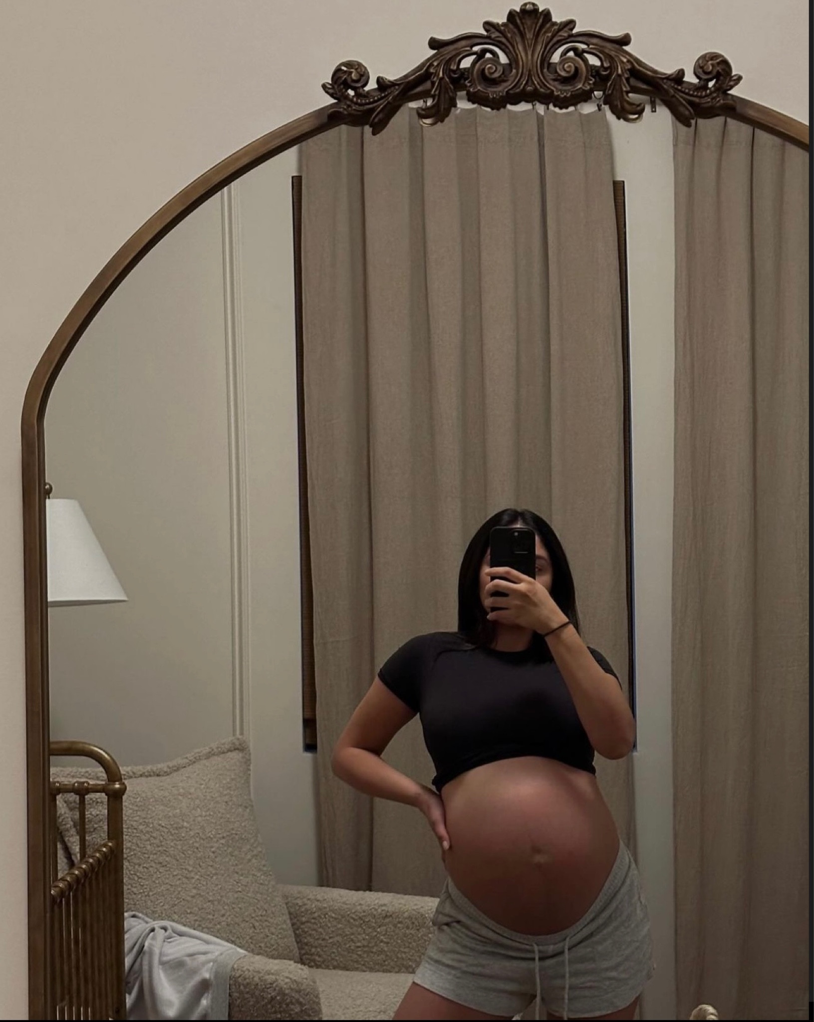 Nursery sneak peak 🤎 
Mirror is Perigold, linked a similar option from anthro 
Skims too & shorts 

#LTKbump #LTKbaby #LTKhome