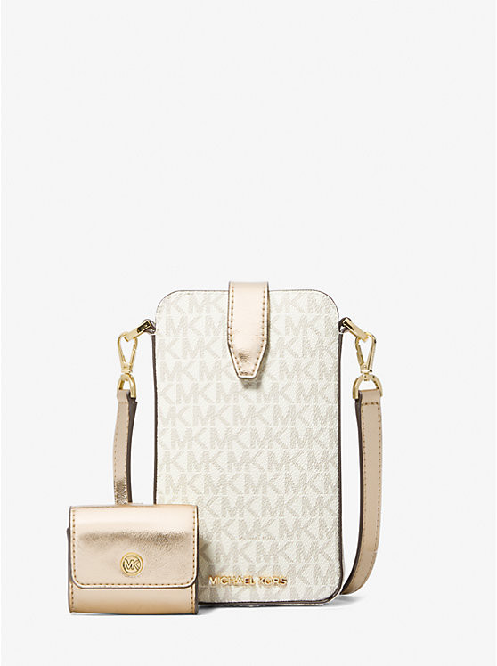 Jet Set Signature Logo Smartphone Crossbody Bag with Case for Apple AirPods Pro® | Michael Kors CA