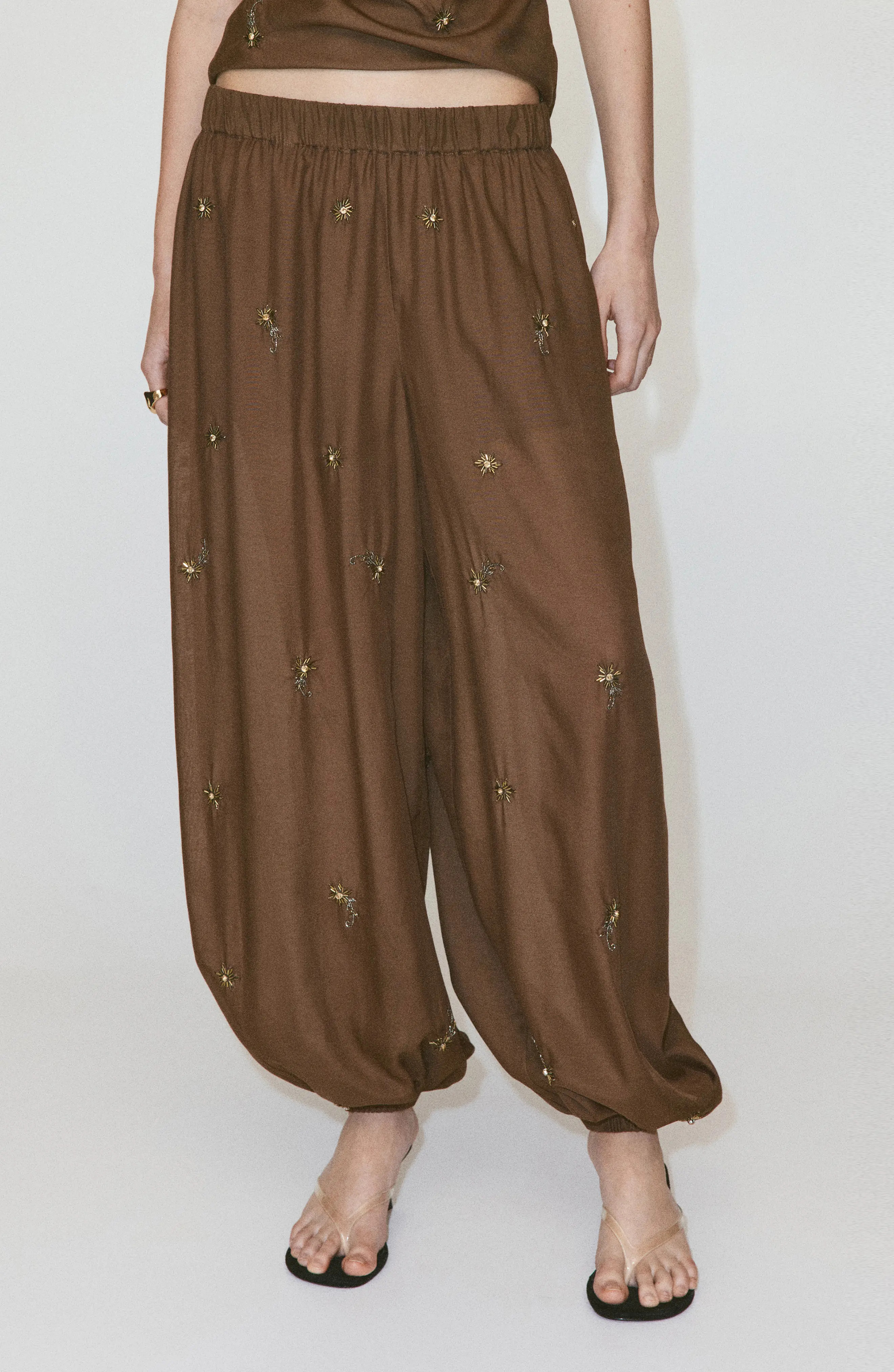 MANGO Beaded Embroidered Balloon Pants (Women) | Nordstrom | Nordstrom