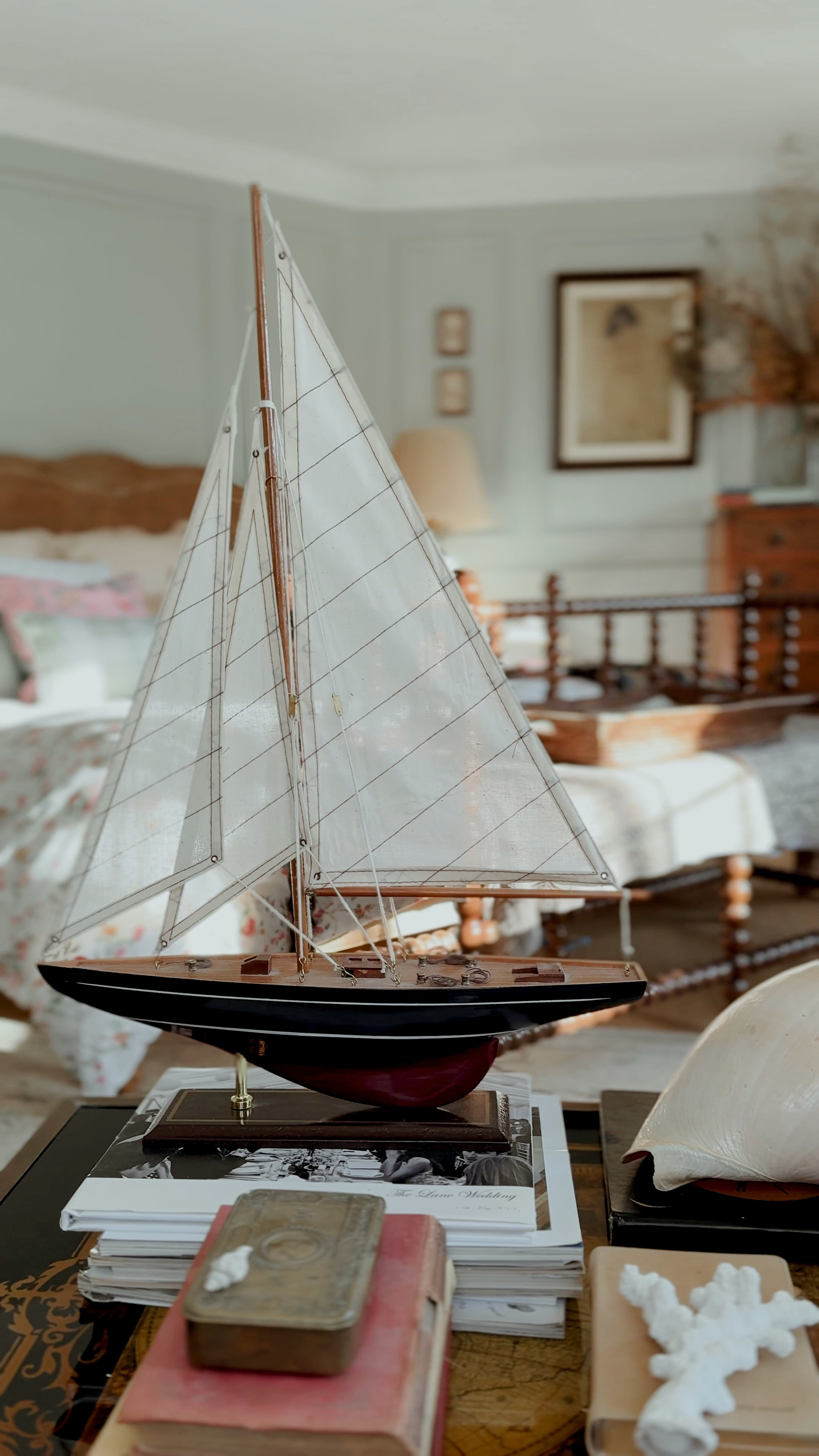 Wooden model boat 