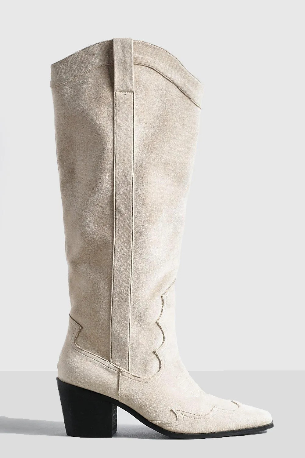 Boots | Knee High Heeled Faux Suede Western Cowboy Boots | boohoo | Boohoo.com (UK & IE)