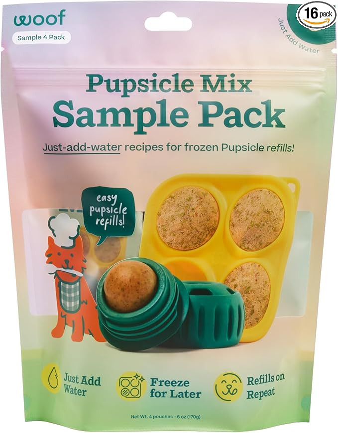 WOOF Pupsicle Mix Sample Pack - Easy-to-Make DIY Pupsicle Refills - Delicious Mix for the Pupsicl... | Amazon (US)