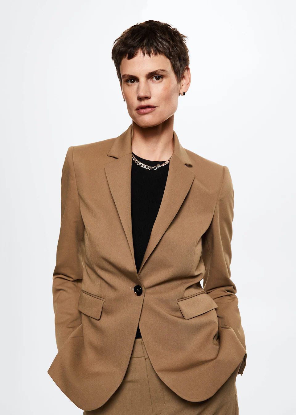 Fitted suit blazer -  Women | Mango USA | MANGO (US)