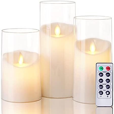 Aignis Flameless Candles Flickering Battery Operated Candles Pack of 3(D: 3 Inchx H: 4 Inch5 Inch6 I | Amazon (US)