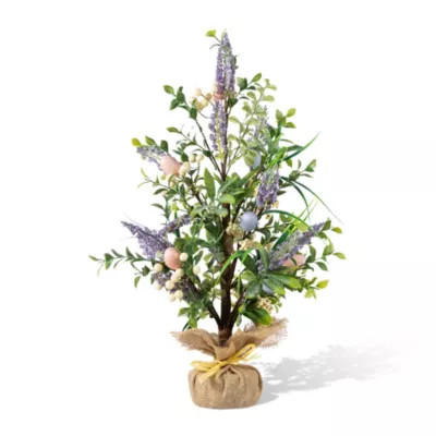 Glitzhome 21"H Easter Egg & Lavender Table Tree DÃ©cor | Belk