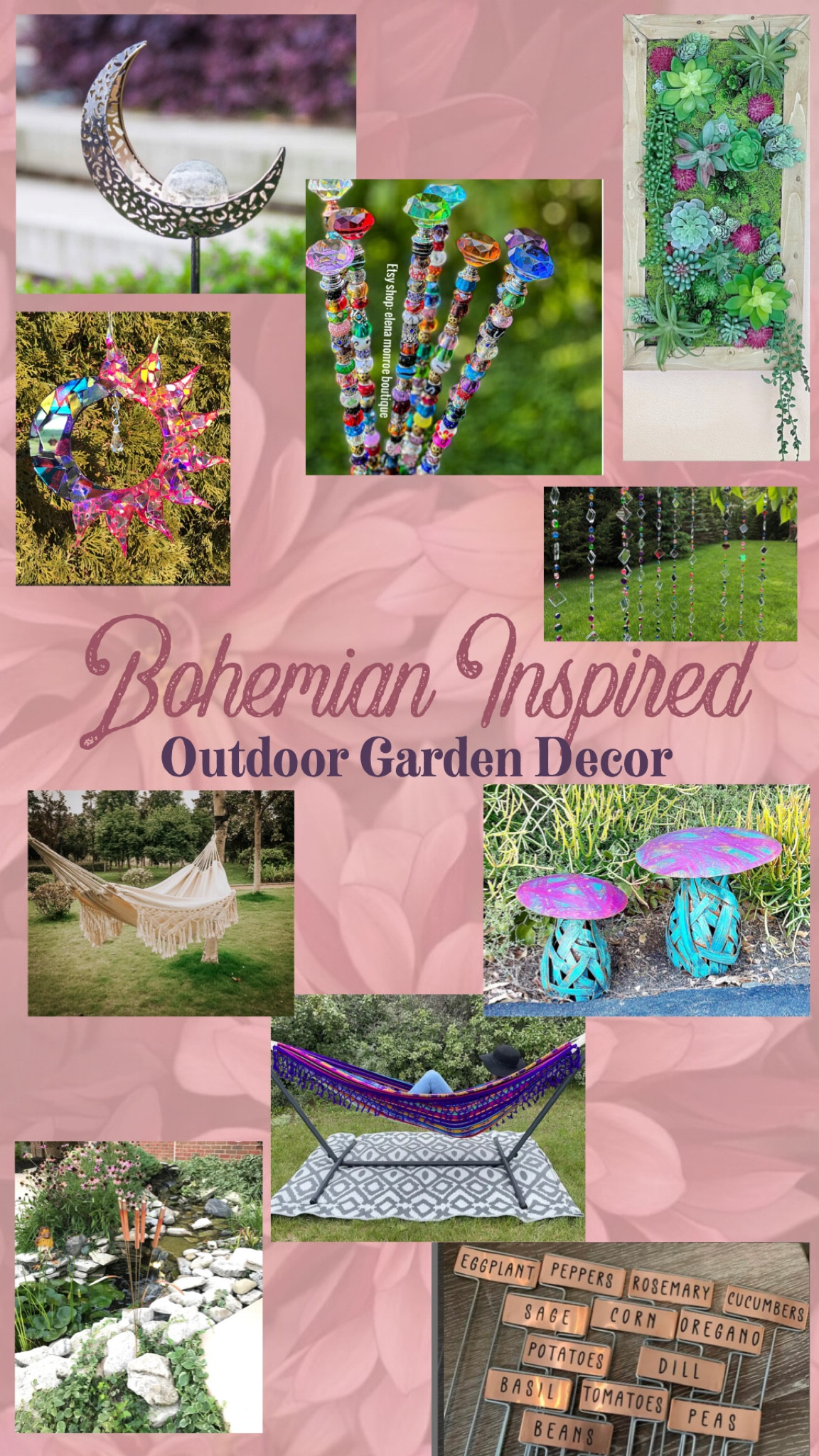 Outdoor Garden Decor Bohemian Inspired. #LTKBoholiving #LTKBohodecor #LTKhippielifestyle LTKEtsy 

#LTKFind #LTKfamily #LTKhome