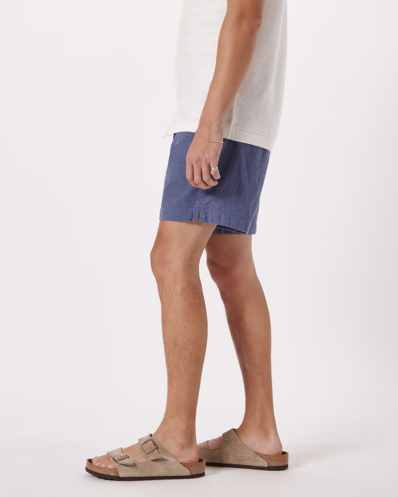 6 Inch Linen-Blend Pull-On Short | Abercrombie & Fitch (US)