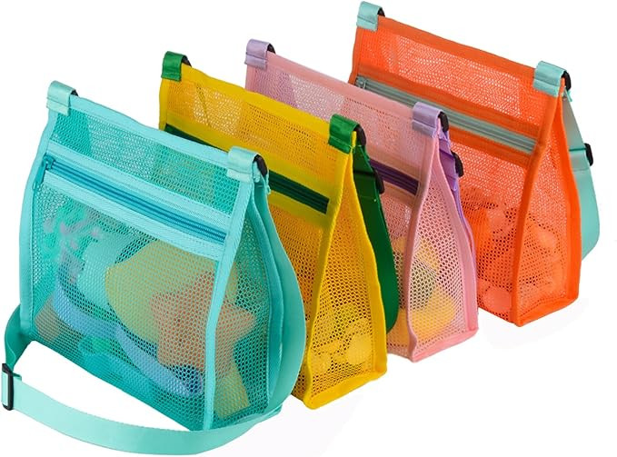 Mesh Beach Bag for Shells Collecting 4 Pack,Shell Bags for Beach,Sea Shell Bags for Picking Up Sh... | Amazon (US)
