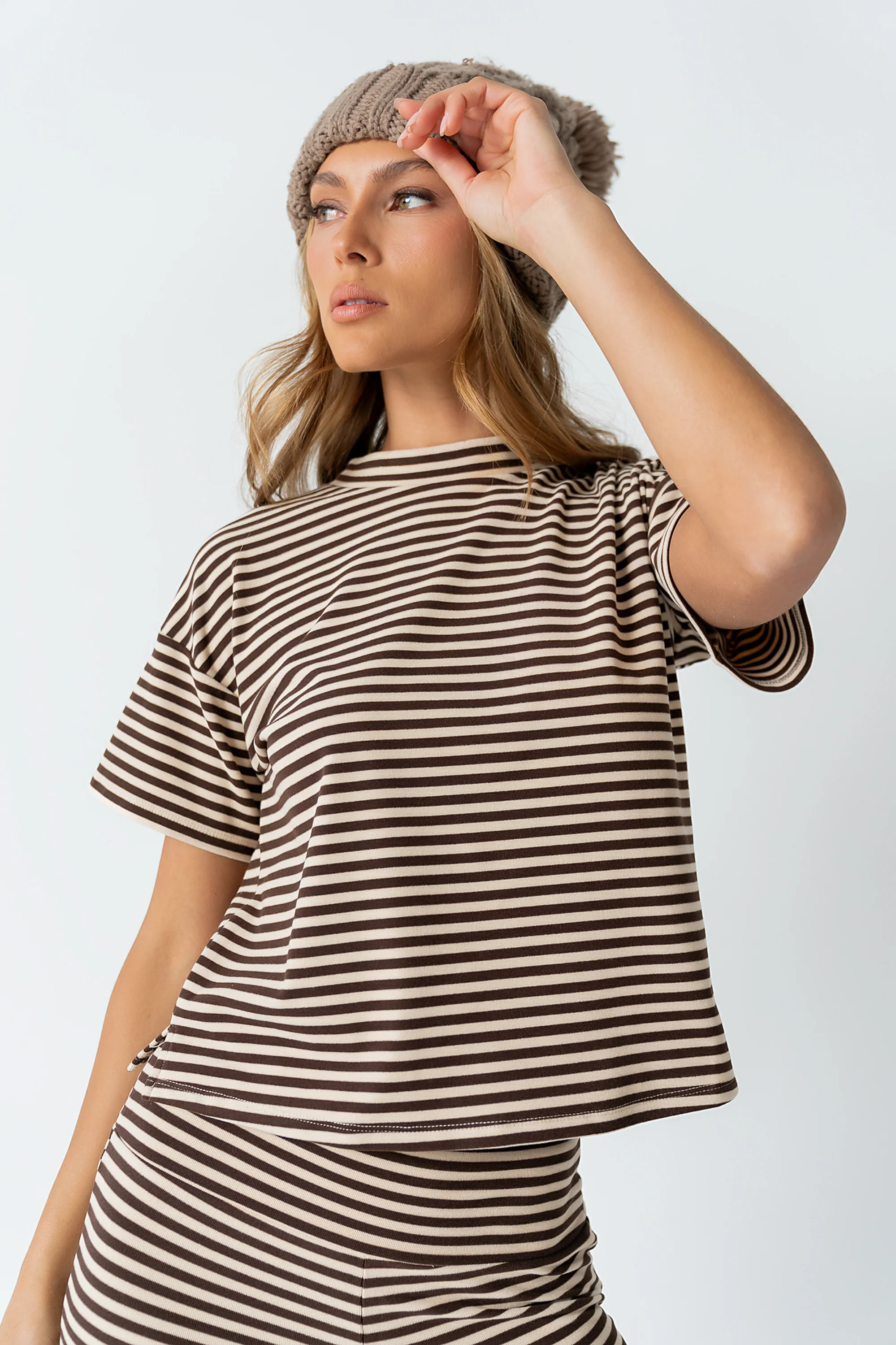 Jannet Striped Top in Brown | Böhme US