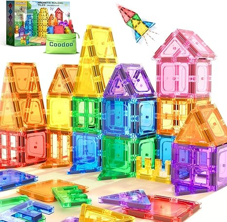 Coodoo Kids Toys Magnetic Tiles Starter Set Classroom Must Haves, Magnetic Blocks for Toddlers Ma... | Amazon (US)