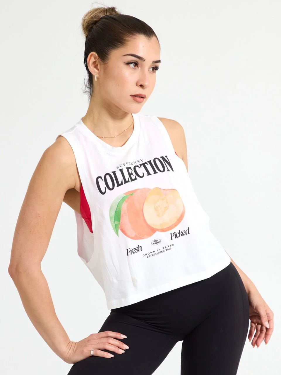 Market Crop Tank - White | Buffbunny
