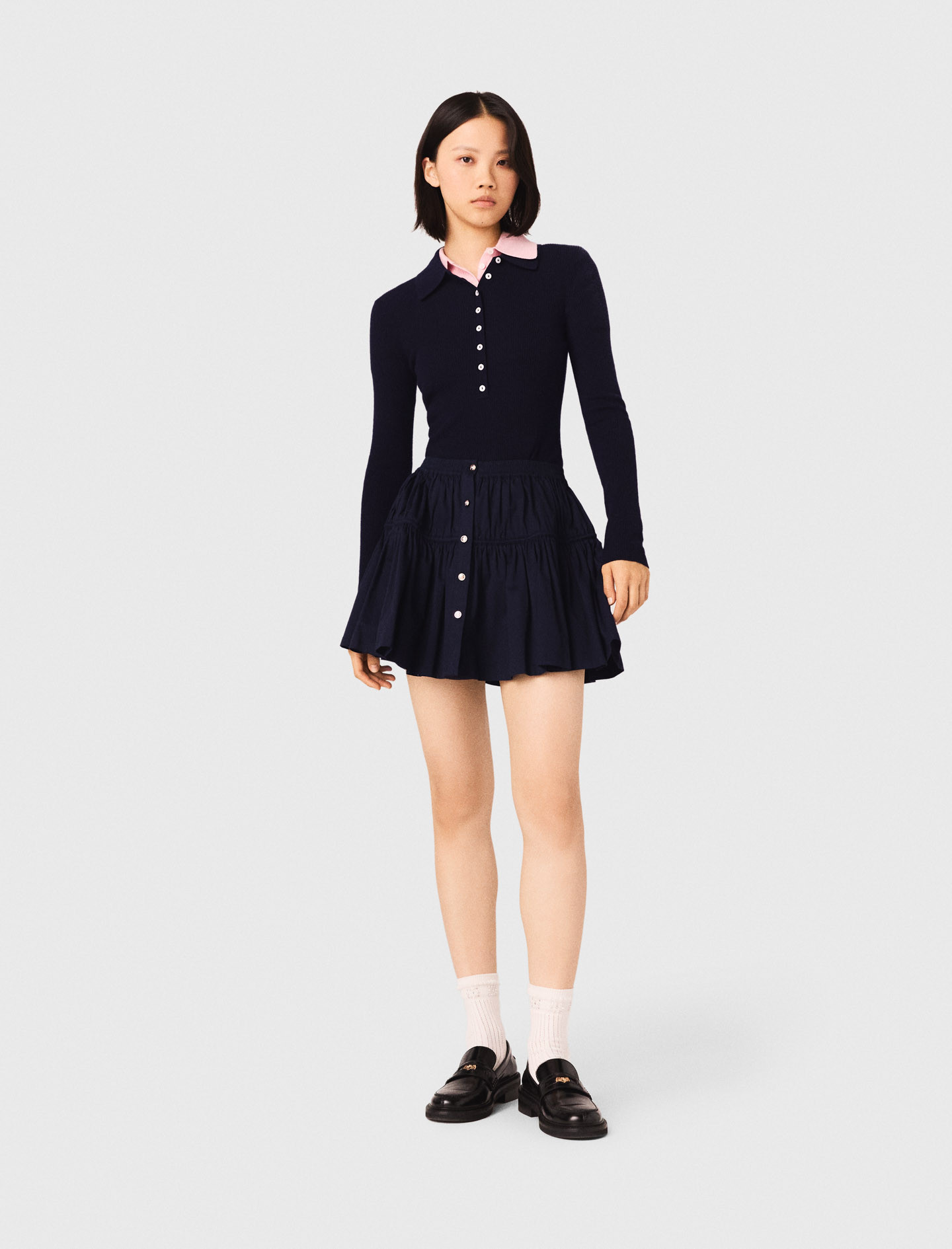 Mini elasticated waist skirt Blue for Women | Maje | Maje US