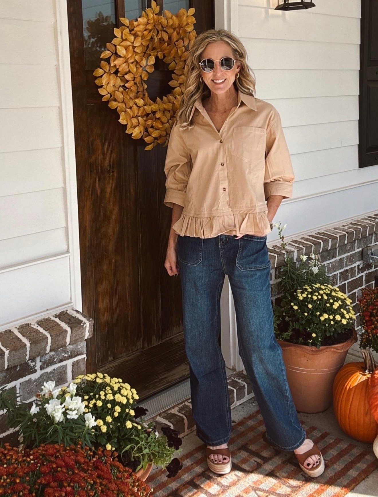 Amazon women’s adjustable waist high rise jeans… under $40 comes in four colors – look just like high end look for less.  

They are breathable and durable with a stretch. I am wearing the size small I paired them with this three-quarter sleeve loose shirt under $30 comes in eight colors wearing the size small. 

These new arrivals are perfect transition pieces right into October  

#LTKFindsUnder50 #LTKStyleTip