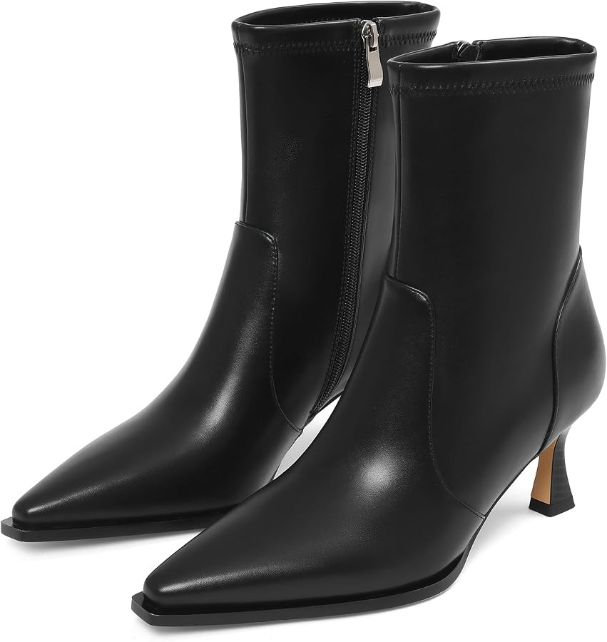 Ankle Boots for Women Kitten Heel Booties Short Boots | Amazon (US)