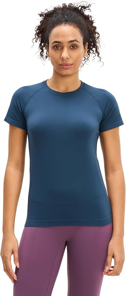 MCEDAR Women Seamless Workout Tops Breathable mesh Athletic Tops Short Sleeve Slim Fit Running To... | Amazon (US)