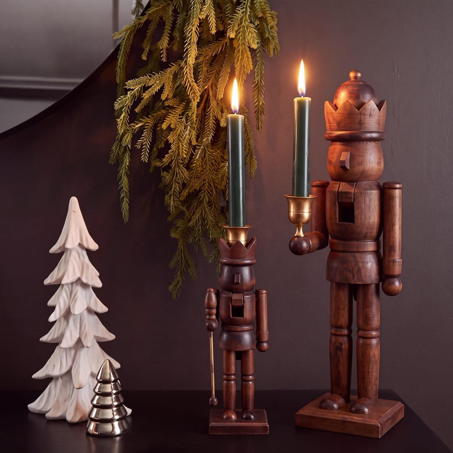 Havawish 2 PCS Wooden Christmas Nutcracker Figure, 15" & 10" | Amazon (US)