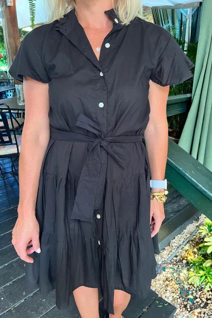 Broad St. dress, black (one solid belt included) | Mimi Seabrook