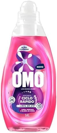 Lava-Roupas Líquido Omo Ciclo Rápido Ação Cuidado Frasco 1,4l | Amazon (BR)