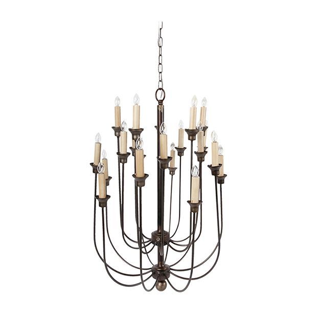 CANDLE STYLE CHANDELIER

$436.00
QUANTITY

ADD TO CART
SHARE 
ADD TO WISH LIST
DESCRIPTION
Add a sophisticated style to your home lighting with our Candle Style Chandelier. Hang this vintage-style chandelier over your dining table or in your entryway for perfect lighting and unique character. This candle-style chandelier will be the highlight of your home decor collection.

SPECIFICATIONS
Specifications
made of	metal
dimensions	22" x 22" x 29.5" h
uses 20x candelabra bulbs - not included
comes with plug but is hard wire capable by licensed electrician
chain 72"/cord 110"
photo provided by @toni_marianna
SHIPPING & RETURNS
Shipping & Returns
shipping date	leaves our warehouse within 15 business days
return policy	this item is final sale and not eligible for return
 | Antique Farm House