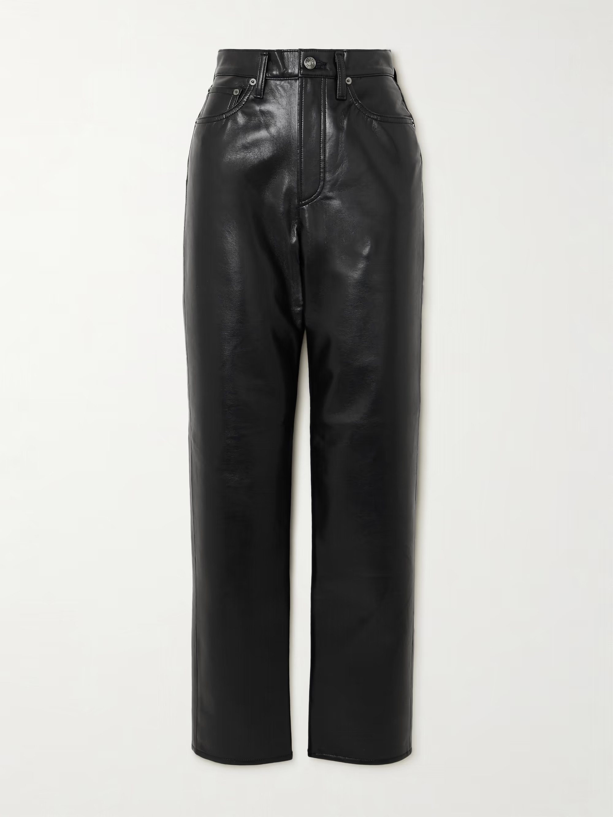 90s Pinch Waist Long recycled leather-blend straight-leg pants - 32" | NET-A-PORTER (UK & EU)