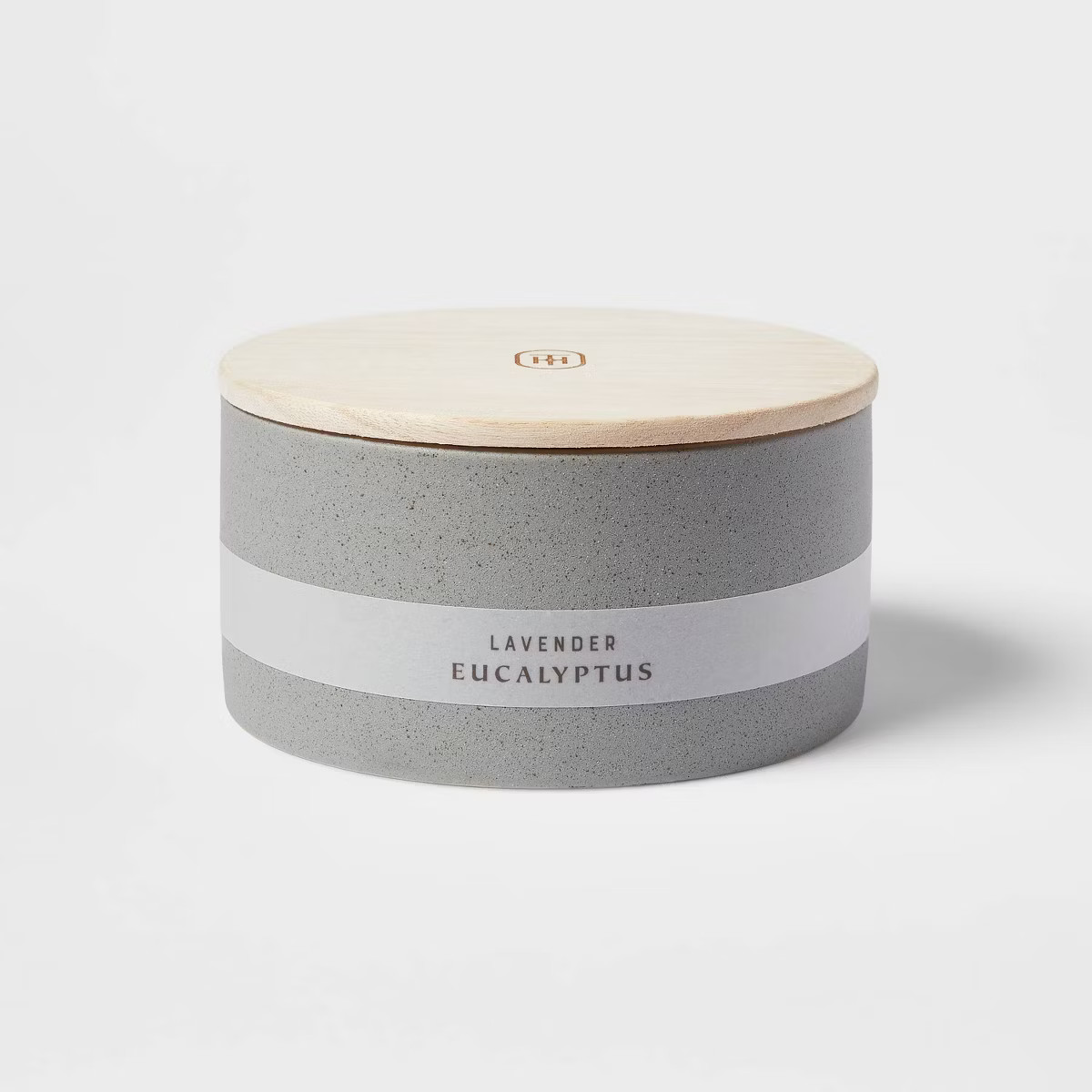 3 Wick 14oz Matte Textured Ceramic Wooden Wick Candle Gray/Lavender Eucalyptus - Threshold™; | Target
