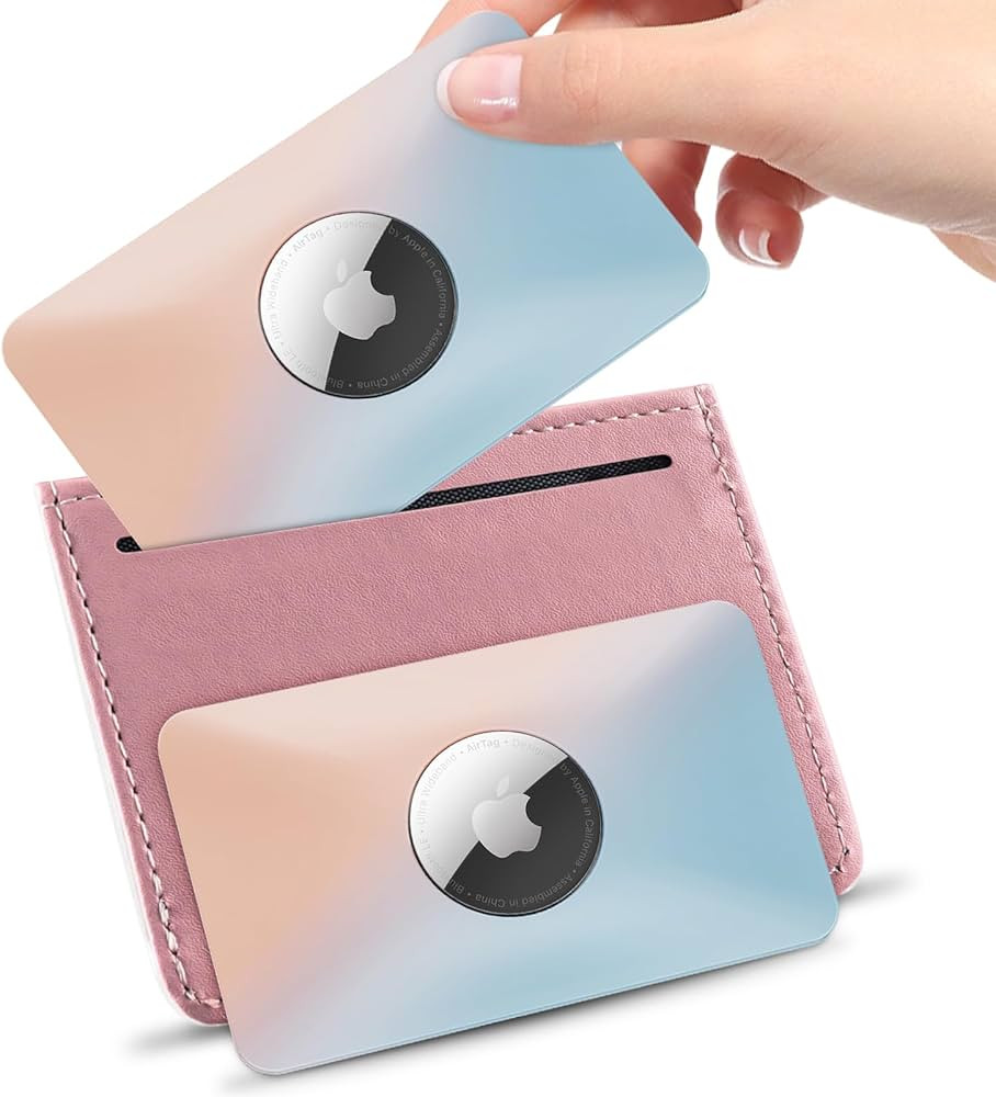Airtag Wallet Holder Card Insert 2 Pack,Ultra Thin Card Case for Apple Airtag,Air tag Card Holder... | Amazon (US)