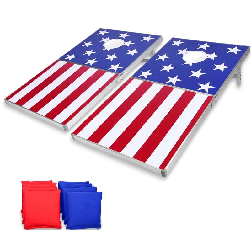 4' x 2' PRO Regulation Size Cornhole Game Set American Flag Design | Wayfair North America