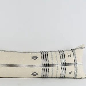 Handwoven Cream Cotton Long Lumbar Pillow Cover: Indian Decor - Etsy | Etsy (US)