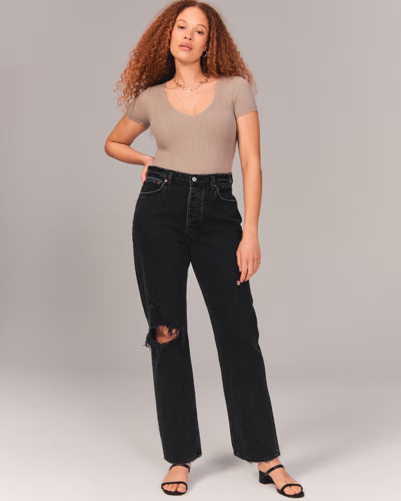 Women's High Rise Dad Jean | Women's Up To 25% Off Select Styles | Abercrombie.com | Abercrombie & Fitch (US)