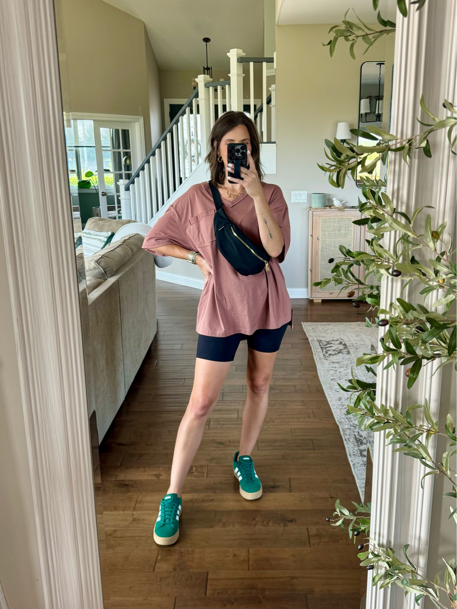 Easy everyday outfit wearing a medium in the top. Sneakers are unisex size down one full size.

#LTKShoeCrush #LTKStyleTip #LTKFitness