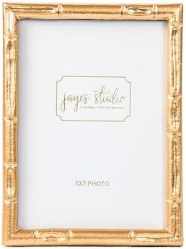 Jaye's Studio 5 x 7 Photo Frame Gold Bamboo, Metal Frames Unique Easel Stand, 5x7 Photo Gold Pict... | Amazon (US)