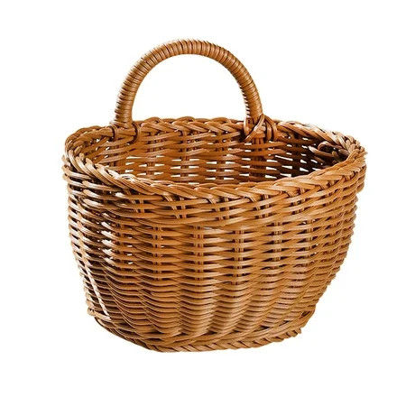 Open Weave Water Hyacinth Hanging Wall Storage Belly Basket for Flowers & Essentials Decorative Boho | Walmart (US)