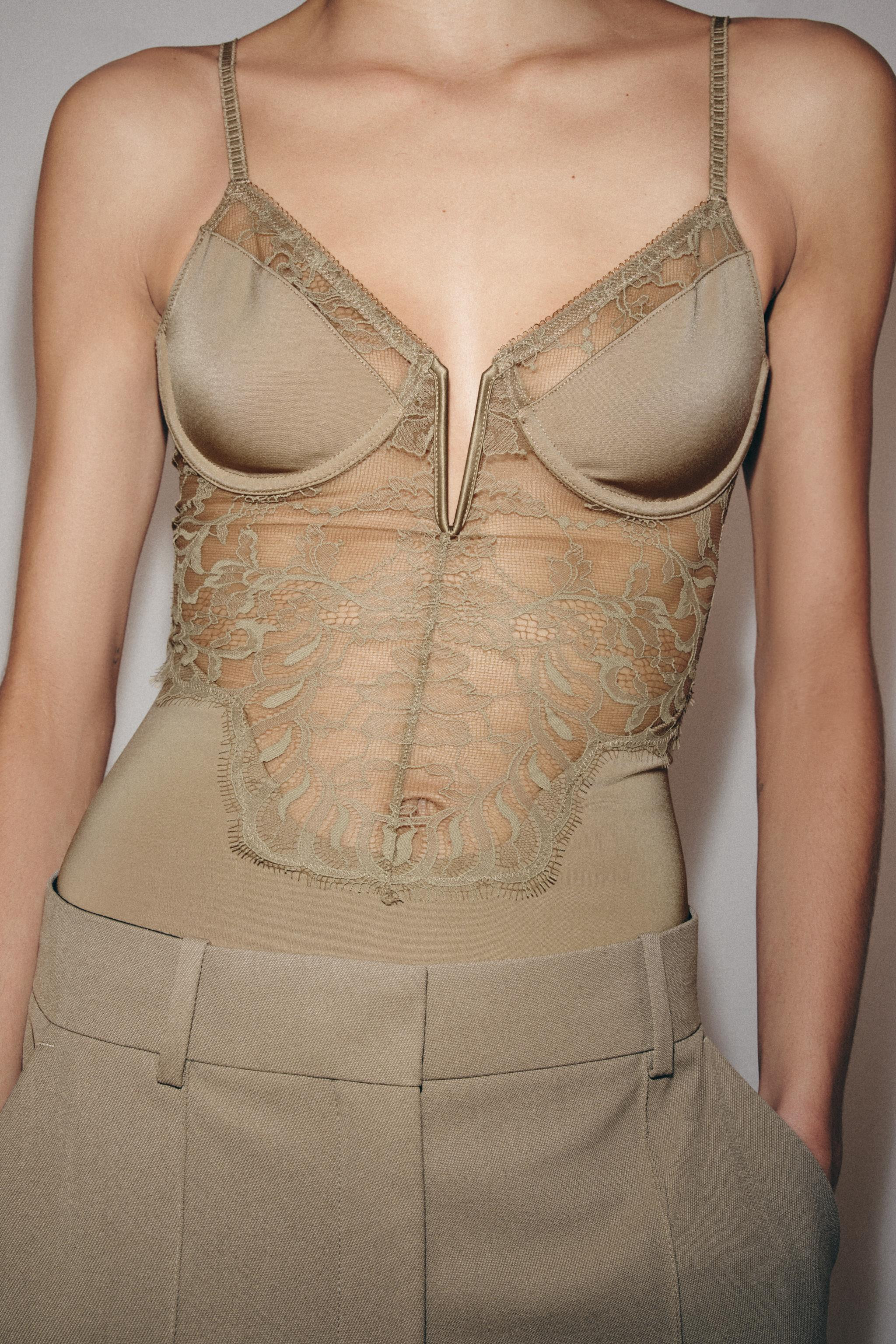 LACE POLYAMIDE BODYSUIT | Zara US